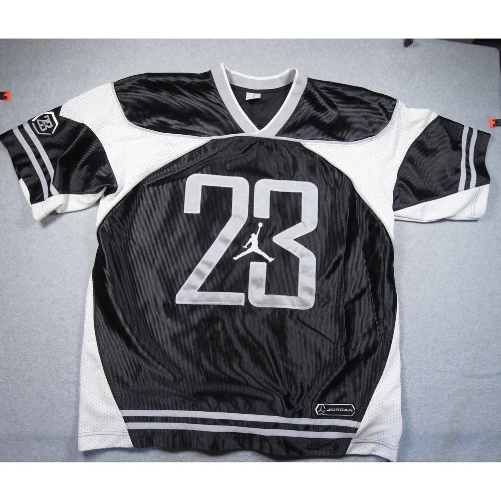 Vintage Jordan Jersey Mens XLarge Black Jumpman Basketball Colorblock Y2K